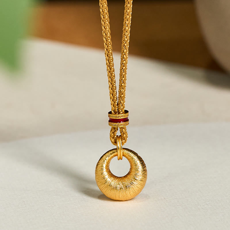 Buddha Stones "Wishing You Lasting Peace" 24k Gold Plated Copper Peace Buckle Necklace Includes Gift Message Card - image 1