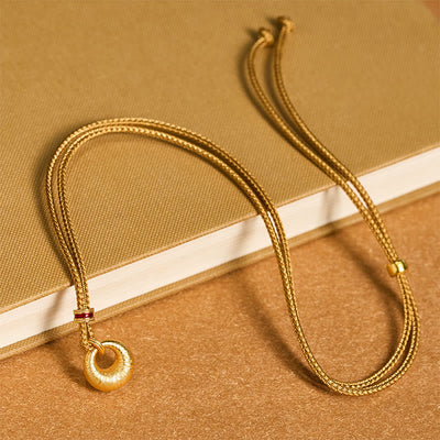 Buddha Stones "Wishing You Lasting Peace" 24k Gold Plated Copper Peace Buckle Necklace Includes Gift Message Card - image 4