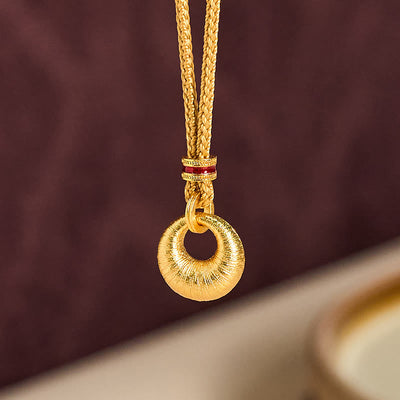 Buddha Stones "Wishing You Lasting Peace" 24k Gold Plated Copper Peace Buckle Necklace Includes Gift Message Card - image 3