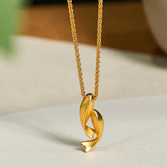 Buddha Stones Double Koi Fish 24k Gold Plated Brass Chain Wealth Necklace Pendant - Double Koi Fish - image 0
