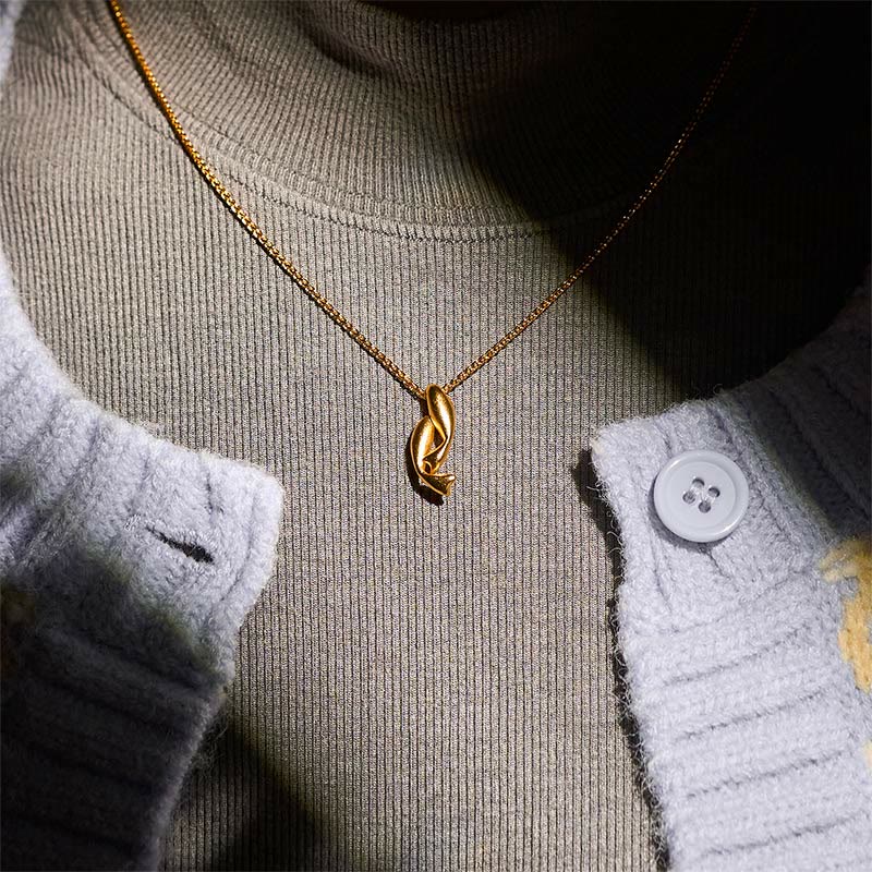 Buddha Stones Double Koi Fish 24k Gold Plated Brass Chain Wealth Necklace Pendant - image 7