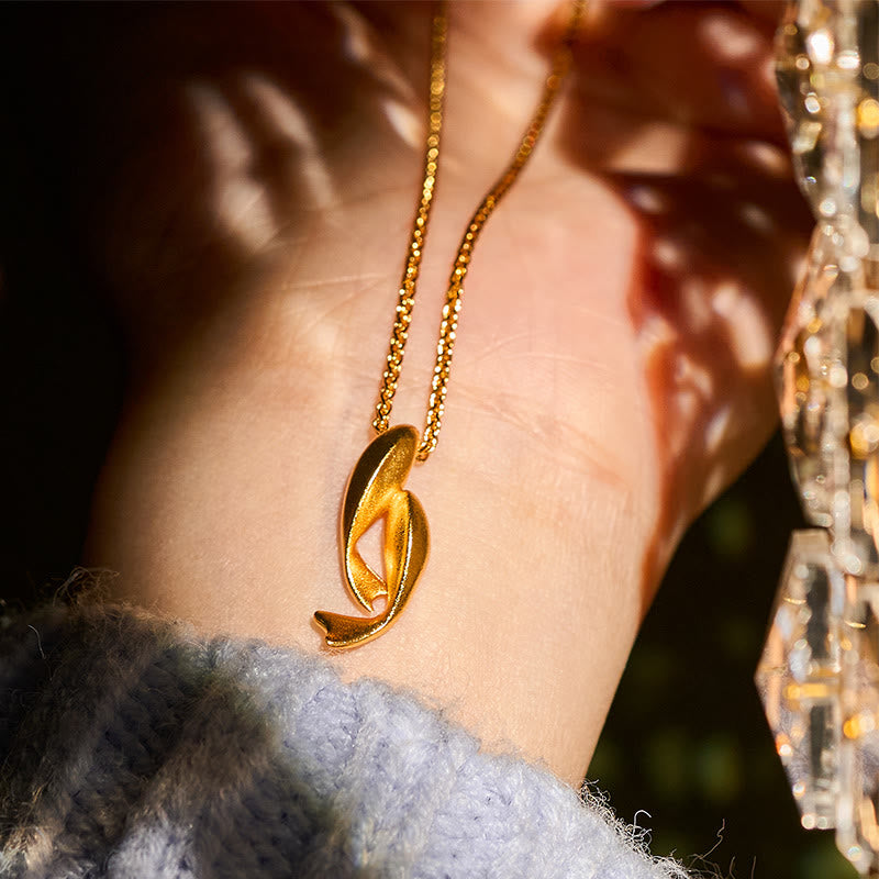 Buddha Stones Double Koi Fish 24k Gold Plated Brass Chain Wealth Necklace Pendant - image 6