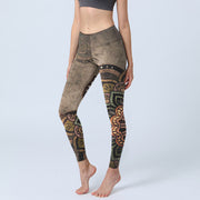 Foviel Mandala Print Design Gym Leggings Women's Yoga Pants