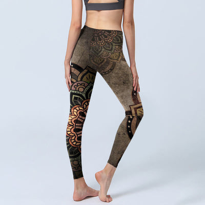 Buddha Stones Mandala Print Design Gym Leggings Women's Yoga Pants - image 4