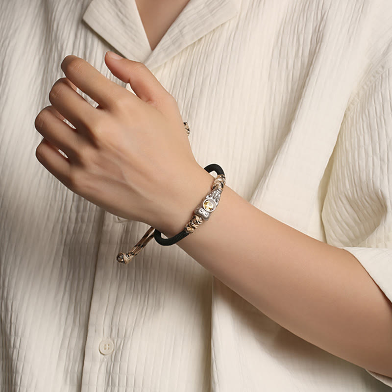 Buddha Stones Pi Xiu Wealth Luck Hand-woven Rope Bracelet - image 3