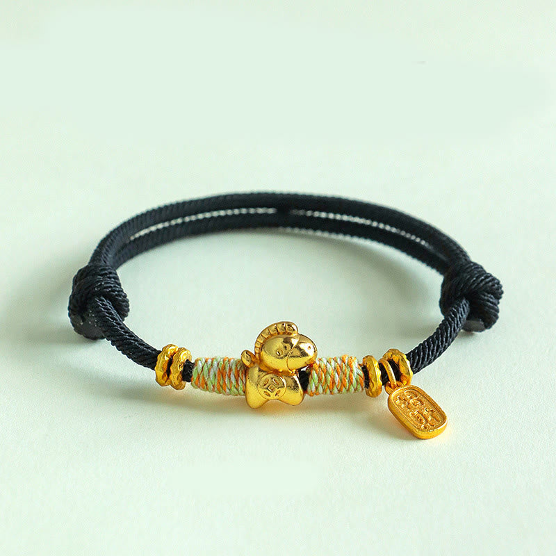 Buddha Stones Year Of The Horse Red String Black String Lucky Fortune Charm Braided Connection Bracelet - Black String(Wrist Circumference: 15-19cm) - image 12