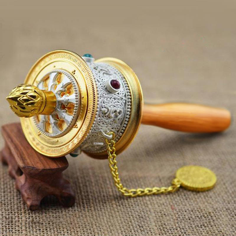 Buddha Stones Tibetan Lucky Prayer Wheel Decoration - 3 - image 5