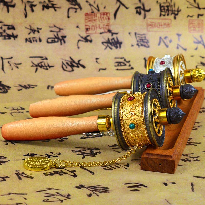 Buddha Stones Tibetan Lucky Prayer Wheel Decoration - image 0