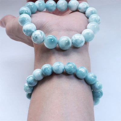 Buddha Stones Natural Larimar Wisdom Confidence Bracelet - image 9