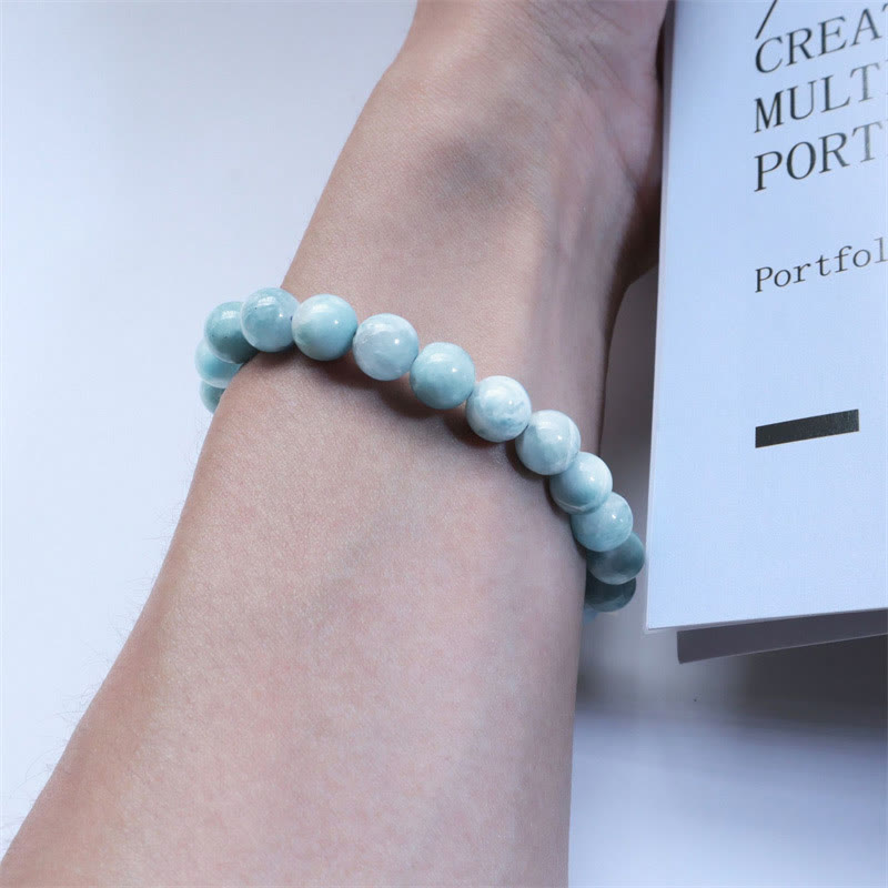 Buddha Stones Natural Larimar Wisdom Confidence Bracelet - image 16