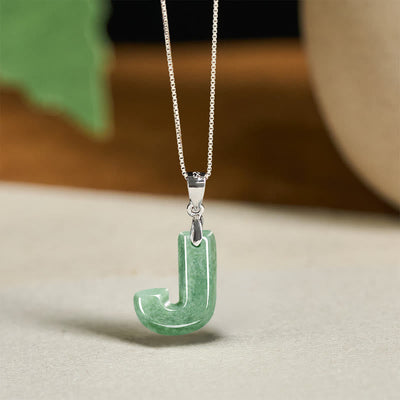 Buddha Stones "May You Find Your Own Meaning" Natural A-Z Letter Jade 925 Sterling Silver Chain Necklace Includes Gift Message Card - image 57
