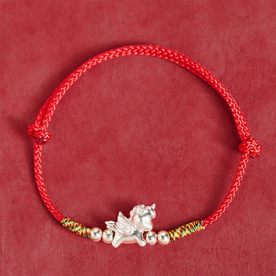Buddha Stones 925 Sterling Silver Year Of The Horse Prosperity String Bracelet - image 2