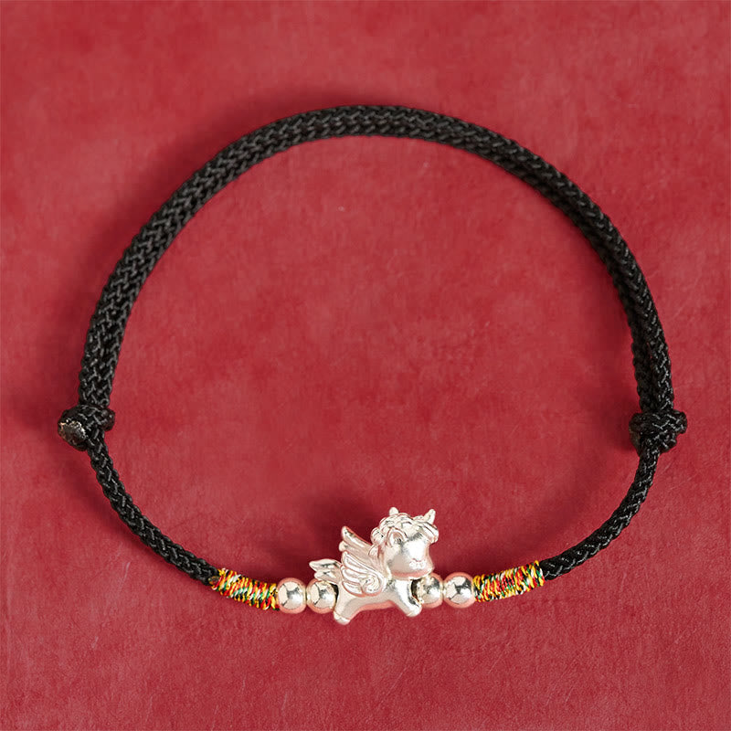Buddha Stones 925 Sterling Silver Year Of The Horse Prosperity String Bracelet - image 13