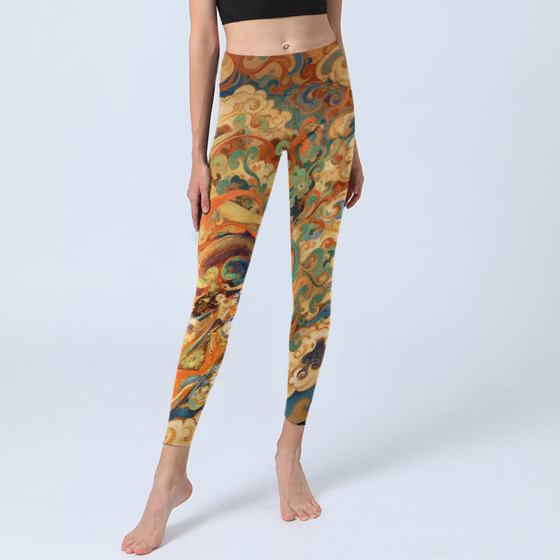 Buddha Stones Gorgeous Fairy Cloud Pattern Pattern Print Gym Leggings Women's Yoga Pants - image 5