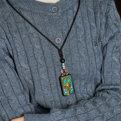 Buddha Stones Tibetan Ganesh Ganpati Elephant Ebony Wood Rope Peace Necklace Pendant - image 7