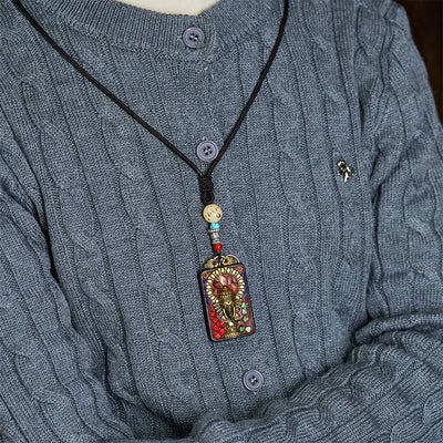 Buddha Stones Tibetan Ganesh Ganpati Elephant Ebony Wood Rope Peace Necklace Pendant - image 23