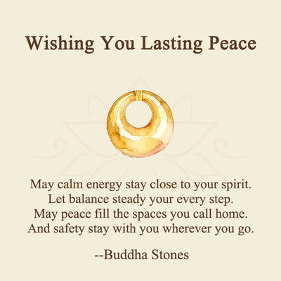 Buddha Stones "Wishing You Lasting Peace" 24k Gold Plated Copper Peace Buckle Necklace Includes Gift Message Card - image 2