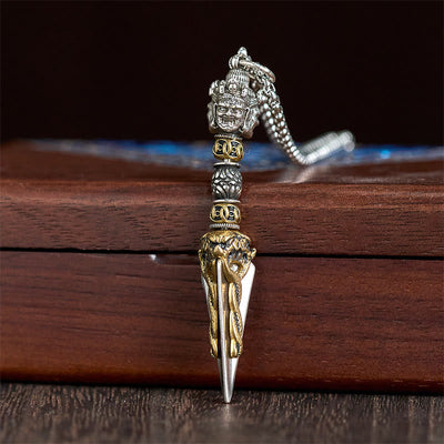 Buddha Stones Tibetan Vajra Vajrakila Copper Healing Spiritual Power Necklace Pendant - image 2