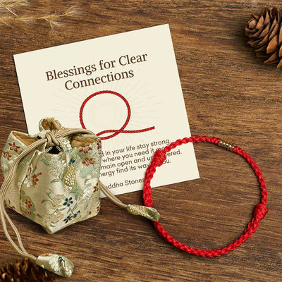 Buddha Stones "Blessings for Clear Connections" 925 Sterling Silver Lucky Golden Bead String Bracelet Anklet Includes Gift Message Card - Red - Anklet(Anklet Circumference 16-26cm) - Deluxe Gift Bag (+$9.59) - image 15