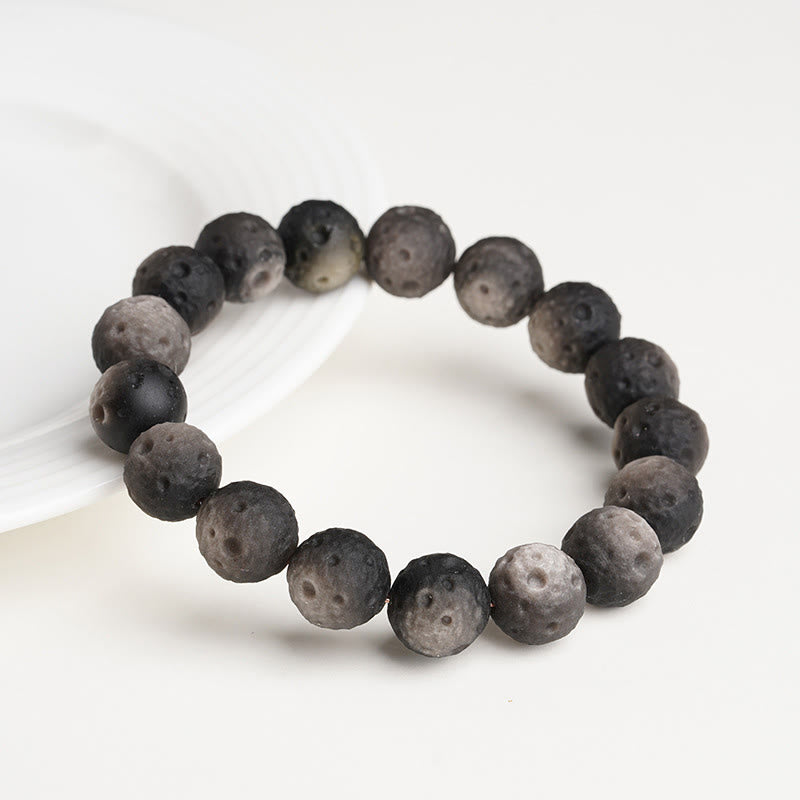 Buddha Stones Natural Silver Sheen Obsidian Gold Sheen Obsidian Round Beads Protection Bracelet - image 1