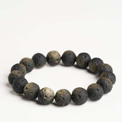 Buddha Stones Natural Silver Sheen Obsidian Gold Sheen Obsidian Round Beads Protection Bracelet - Gold Sheen Obsidian(Wrist Circumference: 15-17cm) - 14mm - image 6