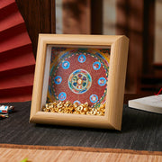 Foviel Tibetan Om Mani Padme Hum Golden Ingot Thangka Photo Frame Ornament Home Decor