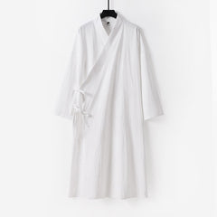 Buddha Stones Wudang Traditional Tai Chi Martial Arts Ceremony Long Sleeve Men's Taoist Long Robe - White - US/UK/AU54，EU64 (9XL) - image 0