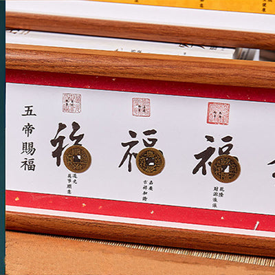 Buddha Stones Fu Character Five-emperor Coins Lucky Fortune Photo Frame Ornament Home Decor - image 8