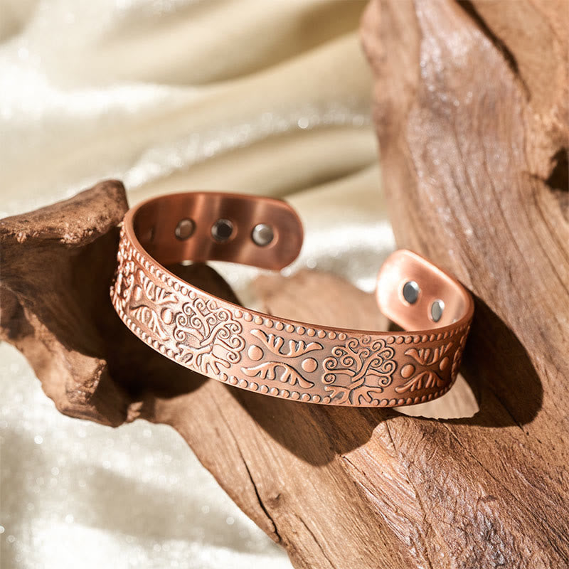Buddha Stones The Tree Of Life Copper Open Self Care Luck Bracelet Bangle - image 3