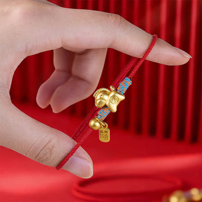 Buddha Stones Year Of The Horse Fu Character Handwoven String Luck Connection Bracelet - image 2