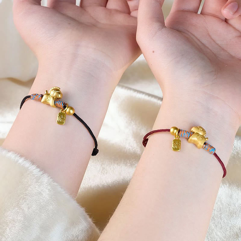 Buddha Stones Year Of The Horse Fu Character Handwoven String Luck Connection Bracelet - image 12