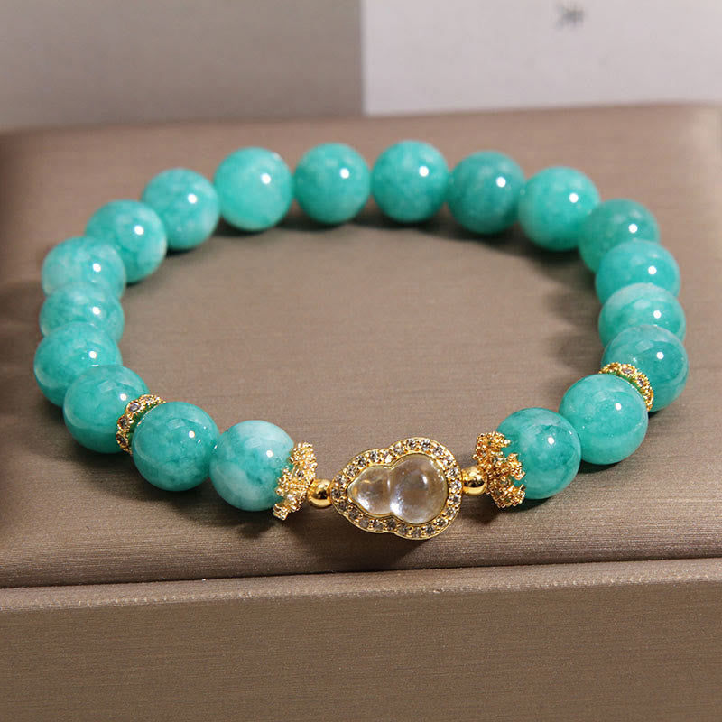 Buddha Stones Gourd Design Amazonite Stone Healing Confidence Beads Bracelet - image 3