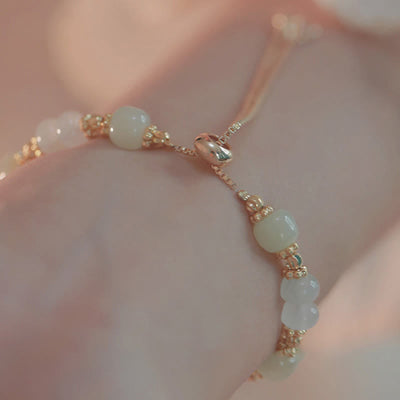 Buddha Stones Butterfly Charm Hetian Jade Adjustable Chain Prosperity Bracelet - image 8