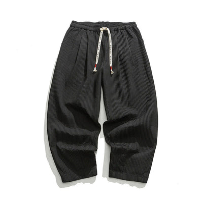 Buddha Stones Fall Solid Color Drawstring Men's Ankle-Length Harem Pants With Pockets - image 32