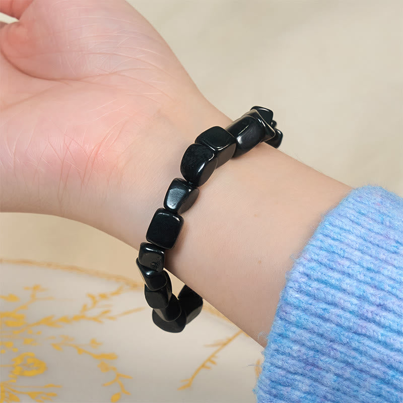 Buddha Stones 8mm Natural Authentic Shungite Stone Protection Beaded Bracelet - image 3