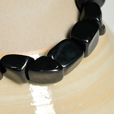 Buddha Stones 8mm Natural Authentic Shungite Stone Protection Beaded Bracelet - image 4