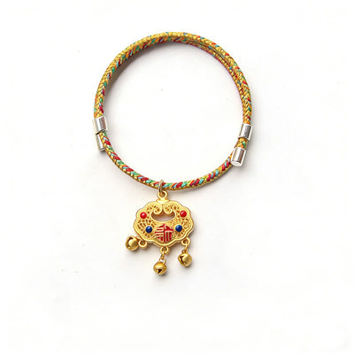 Buddha Stones Handmade String Alloy Luck Blessings Adjustable Cats Small Dogs Pet Collar - Silvery - 20-30cm - image 3