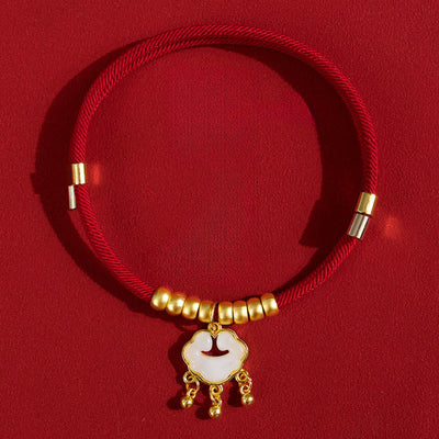 Buddha Stones Red String Peach Wood Bead Protection Adjustable Cats Small Dogs Pet Collar - Glass Pendant - 25-50cm - image 12