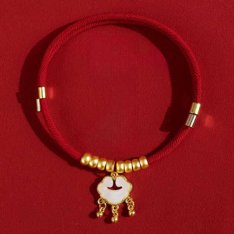 Buddha Stones Red String Peach Wood Bead Protection Adjustable Cats Small Dogs Pet Collar - Glass Pendant - 25-50cm - image 12