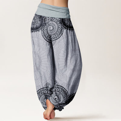 Buddha Stones Pure Cotton Circular Mandala Design Women's Elastic Waist Harem Pants - image 10