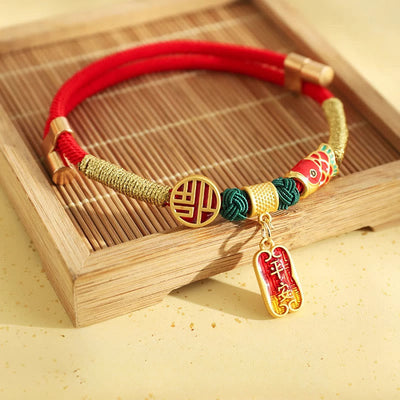 Buddha Stones Metal Pendant Red String Peace Joy Blessing Protection Adjustable Cats Small Dogs Pet Collar - image 1