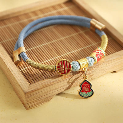 Buddha Stones Metal Pendant Red String Peace Joy Blessing Protection Adjustable Cats Small Dogs Pet Collar - Blue Rope - 30-40cm - image 11