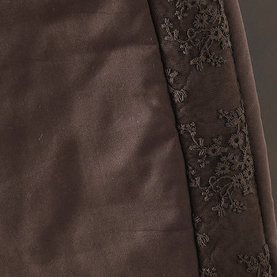 Buddha Stones Flower Pattern Cotton Polyester Embroidery Thick Women's Pants With Pockets - image 4