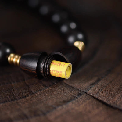 Buddha Stones Ebony Beads With Sutra Scroll Blessing Protection Bracelet - image 8