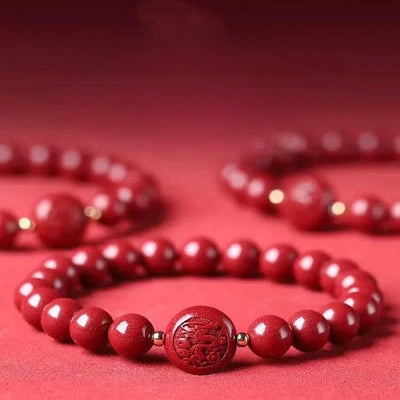 Buddha Stones Chinese Zodiac Year Of The Horse Carved Cinnabar Peaceful Blessing Bracelet - image 39