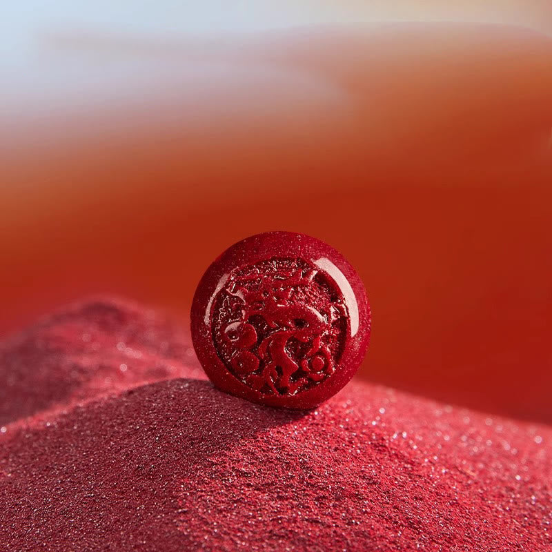 Buddha Stones Chinese Zodiac Year Of The Horse Carved Cinnabar Peaceful Blessing Bracelet - image 21
