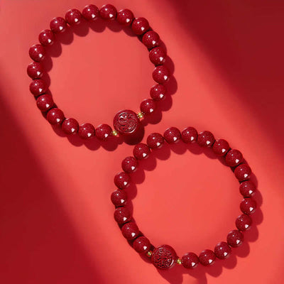 Buddha Stones Chinese Zodiac Year Of The Horse Carved Cinnabar Peaceful Blessing Bracelet - image 41