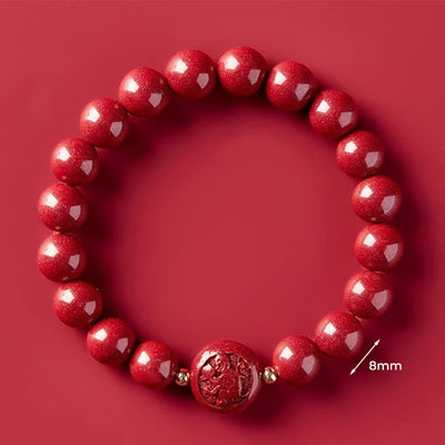 Buddha Stones Chinese Zodiac Year Of The Horse Carved Cinnabar Peaceful Blessing Bracelet - 8mm Monkey - image 35