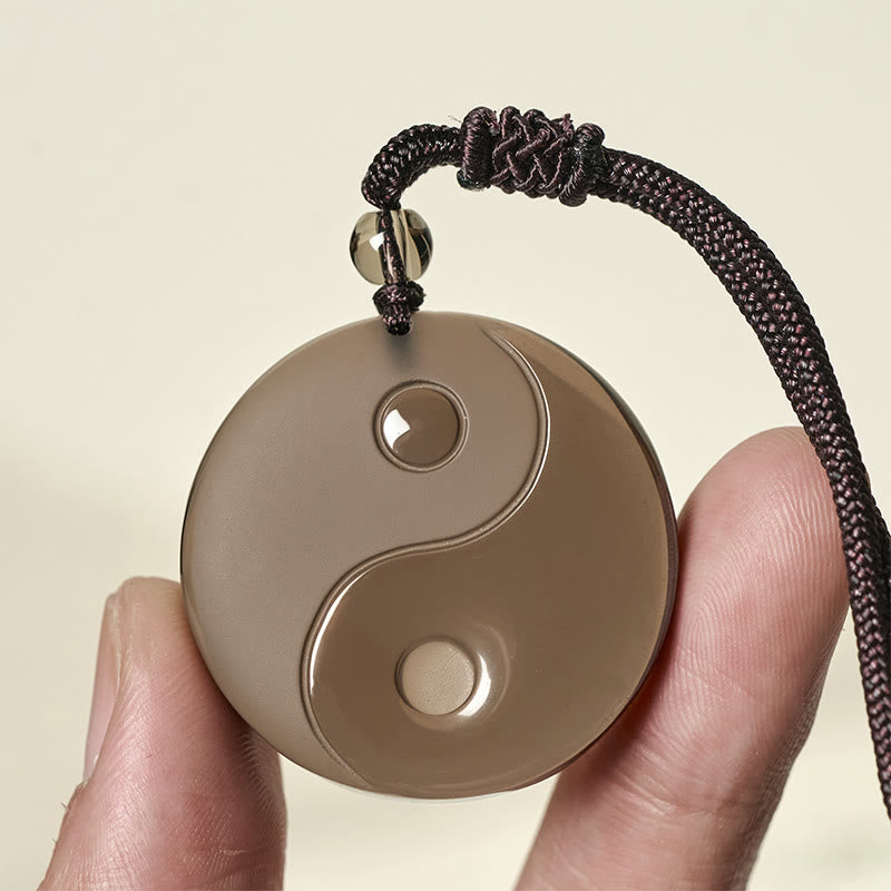 Buddha Stones Black Obsidian Taoism Five Sacred Mountains Nine-Character Mantra Carved Purification Yin Yang Necklace Pendant - image 17