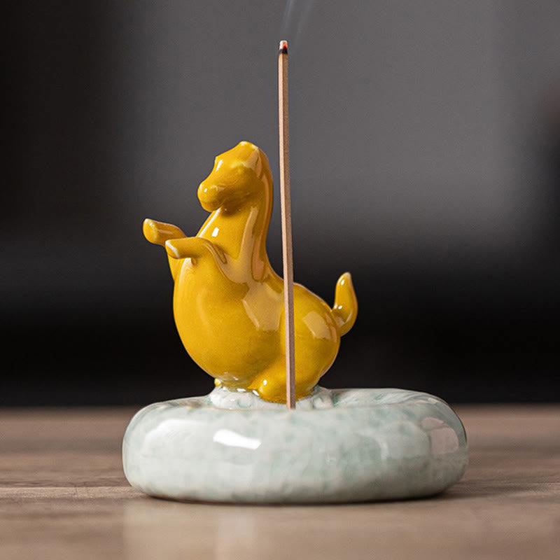 Buddha Stones Year Of The Horse 2026 New Year Home Decoration Incense Burner - Yellow Standing Horse(7.4*7.4*7.2CM) - image 19